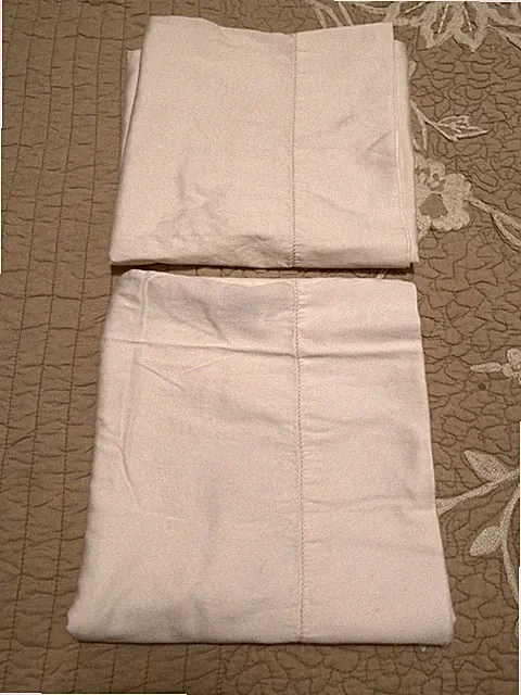 2/ Pair Sferra Bros Ivory Sateen King Pillowcases Hemstitched ? NWOT