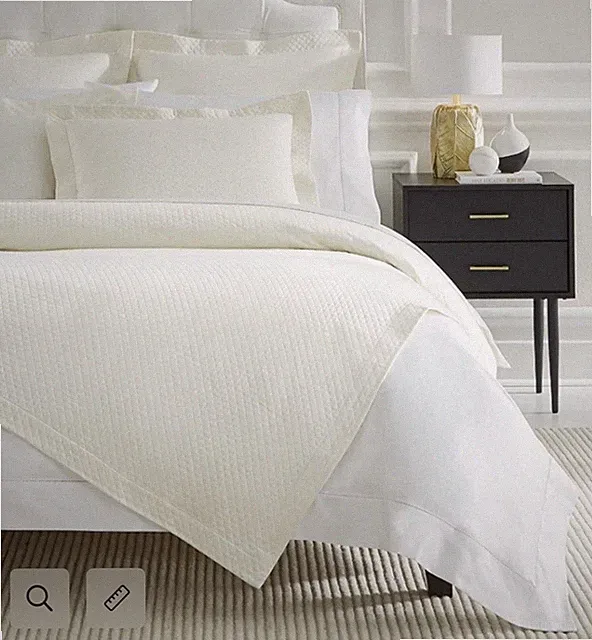 ITALY SFERRA BARI COTTON BLANKET COVER / MATELASSE IN DIAMOND PIQUE PATTERN $599