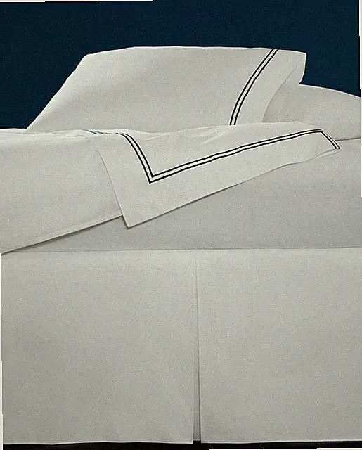 ITALY SFERRA GRANDE HOTEL PURE COTTON TAILORED 3-PANEL BED SKIRT
