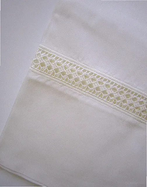 Linea Casa by Sferra Hand Woven & Embroidered in Italy White King Pillow Case