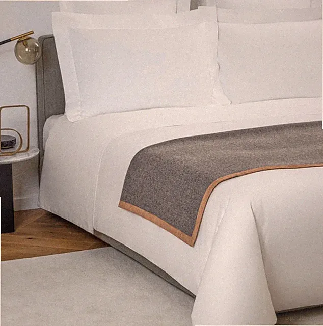 LUXURY Throw SFERRA, Superfine Merino Wool and Leather trim, 70"x50"Double Faced