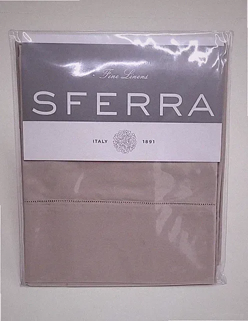Sferra Celeste 3990 Standard Pillowcase Pair Grey Cotton Percale Luxury