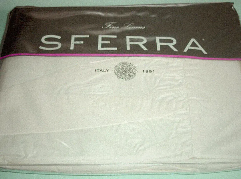 Sferra Celeste Ivory King Gathered Bed Skirt Dust Ruffle Egyptian Cotton New