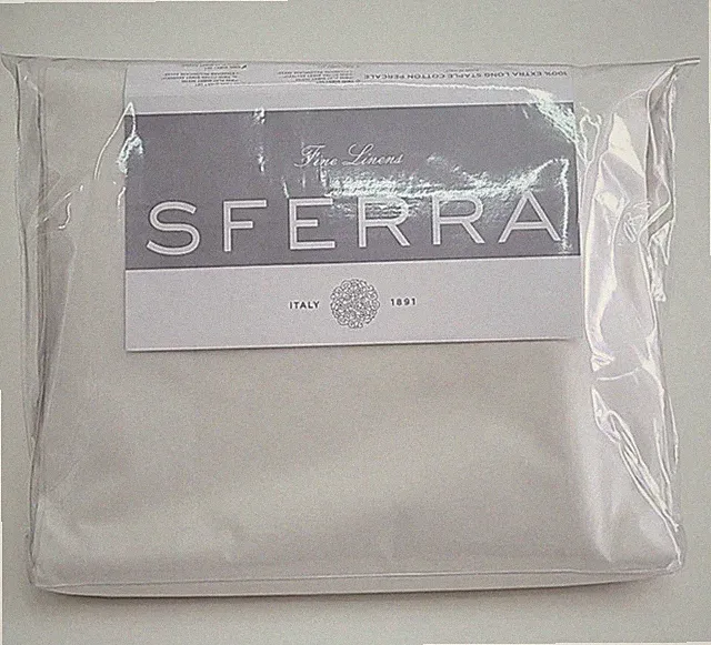 Sferra Celeste Ivory King Sheet Set 4 PC Solid Cotton Percale 406TC Italy NEW