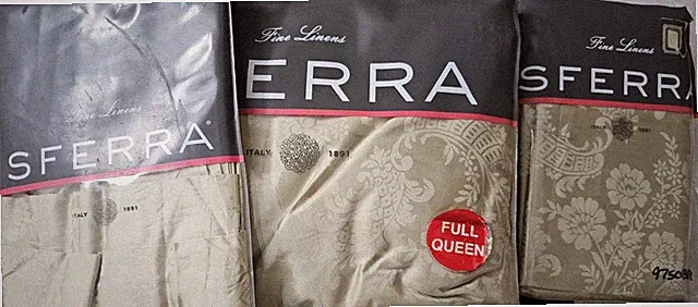 SFERRA Darcy Aloe DUVET COMFORTER COVER Queen, 2KING PILLOWCASES&Euro Sham NEW