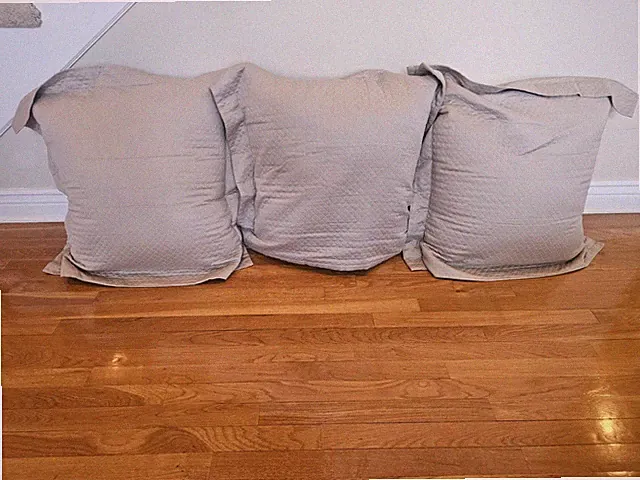 ~ SFERRA Euro Pillow Sham Lot QTY 3 Quilted Tan Diamond ~