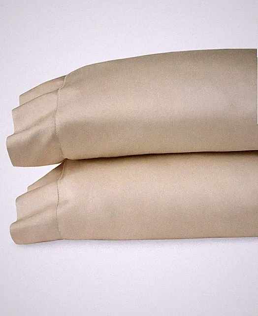SFERRA Fiona 3200 Long Staple Cotton Sateen KING Pillowcase Pair - Sand (Italy)