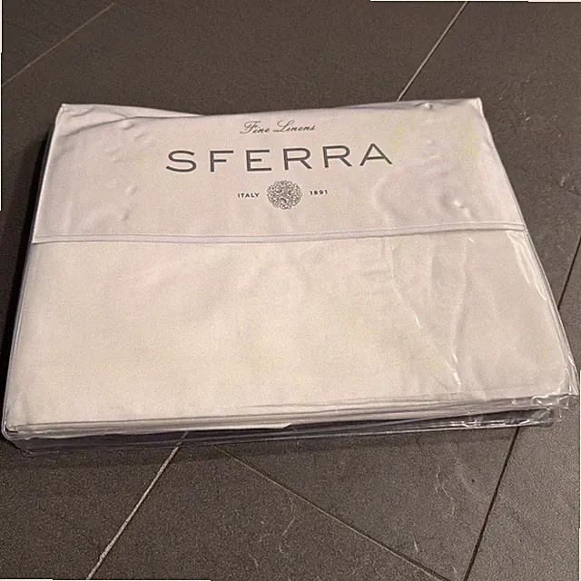 Sferra Fiona 3200 White Cotton Sateen King Fitted Sheet Made In Italy 78x80x17