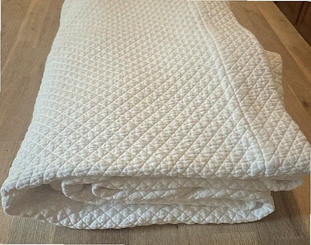 Sferra Full/Queen Cotton Rombo Coverlet White