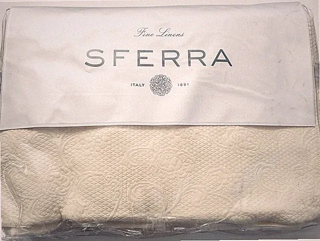 Sferra Full Queen Ivory Floral Cotton Bedspread Matelesse Coverlet Off-White NEW