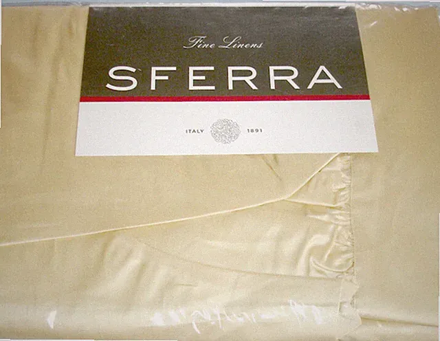 Sferra Giotto Twin Honey Bed Skirt Dust Ruffle Egyptian Cotton Sateen 3Panel New