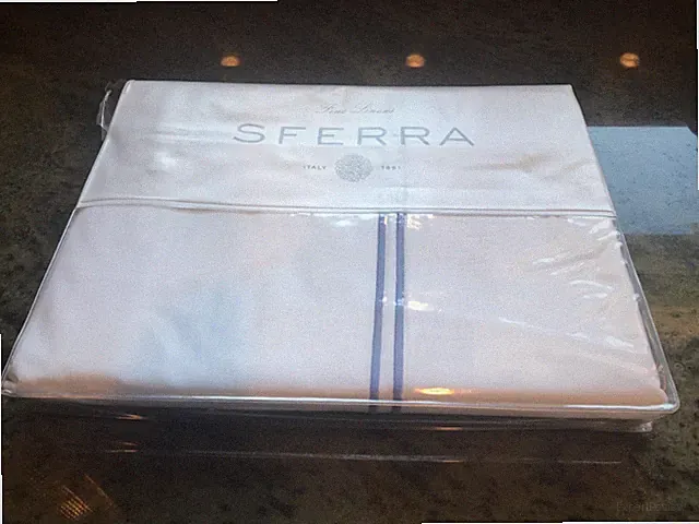 Sferra Grande Hotel Full/Queen Duvet Cover White/Cornflower Blue NIP