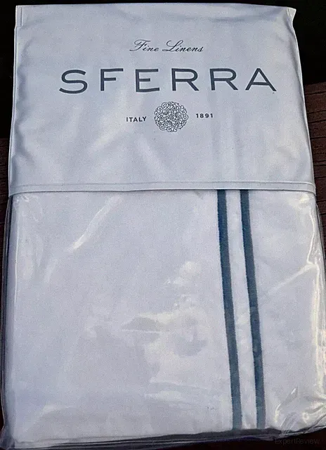Sferra Grande Hotel Standard Sham White/Cadet NIP!