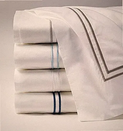 Sferra Grande Hotel Twin Flat Sheet 74x114 White Cotton 200 Thread Count