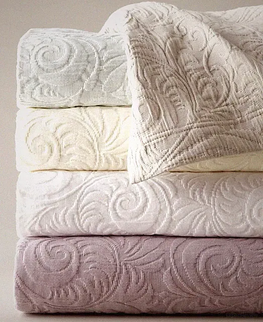 Sferra Hannah Lavender King 5 PC. Coverlet Shams Set Cotton Matelasse Scroll New