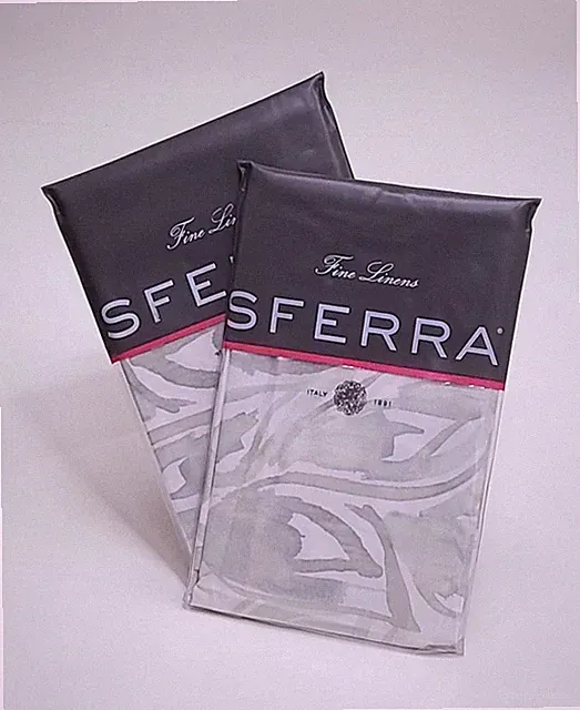 Sferra Jessia 5726 King 2 Shams Mint 100% Cotton Percale Italy