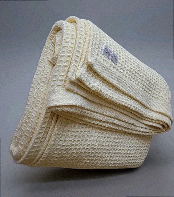 Sferra Kingston Waffle Weave Comfort Cotton Twin Elegant Blanket 86×62"