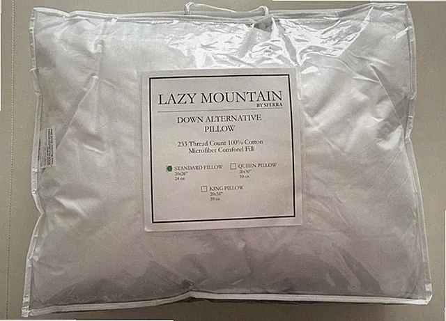 Sferra Lazy Mountain Down Alternative Standard Pillow Soft Comfort Level