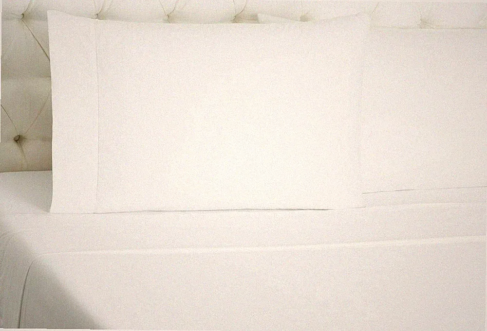 Sferra Leonardo White King Sheet Set 4 PC Solid 100% Cotton Percale Italy NEW