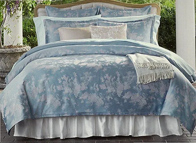SFERRA "LUMIA 3416" F/QUEEN BLUEBELL 1PC QUILTED COVERLET BLANKET BNIP $1900