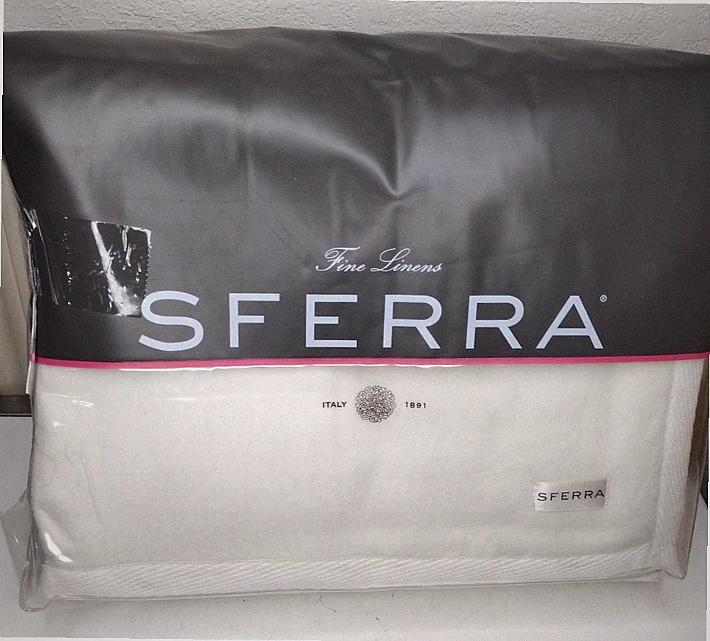 SFERRA Luxury Bedding Made in Portugal Queen/Full Blanket 100% Cotton St. Moritz