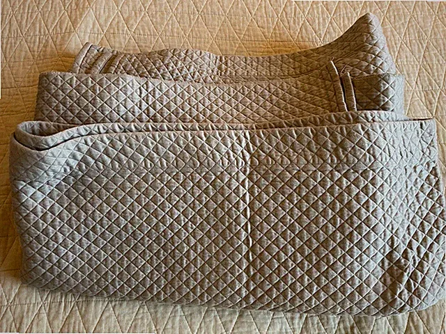 SFERRA Made in Italy Diamond Quilted Egyptian Cotton 3-Piece King Bed Skirt