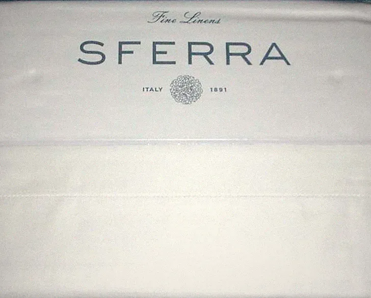 Sferra Matteo White Queen 4 PC. Sheet Set Cotton Sateen w/Hemstitch Italy New
