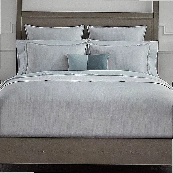 Sferra Modelli Aqua Queen Duvet Set 3PC Weave Cotton Jacquard Reverses Italy NEW