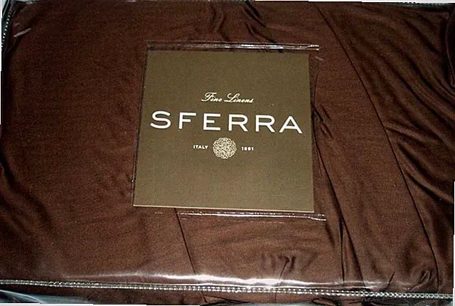 Sferra Monroe King Bed Skirt Choco Brown Cotton Sateen Gathered Dust Ruffle New