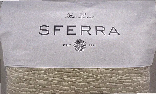 Sferra Ondate Dark Khaki King Coverlet Wavy Two Toned Textured Cotton Italy NEW