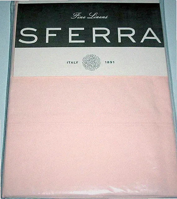 Sferra Pink King Isabella Pillowcases 500 TC Luxury Italian Cotton Percale New