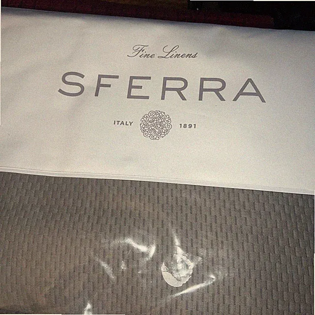 Sferra Queen Blanket Coverlet Perrio Silver Cotton