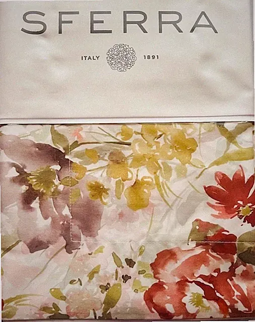Sferra Siena King Sham Cotton Percale Rose/Multi Watercolor Florals Italy New