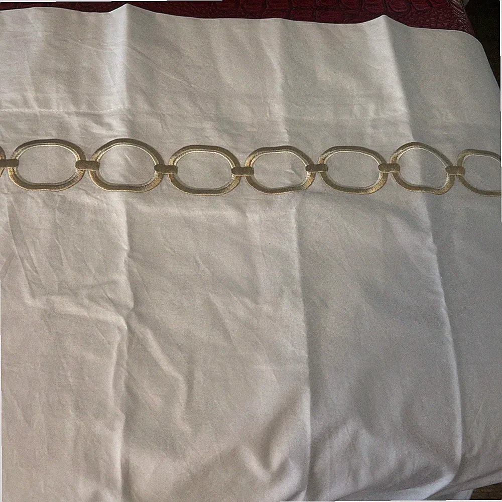 SFERRA Standard Pillowcases TWO Catena Chain 100% cotton percale Sand