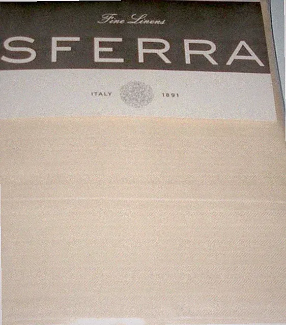 Sferra Tesoro Champagne King Cotton Pillowcases Herringbone Weave Made Italy New