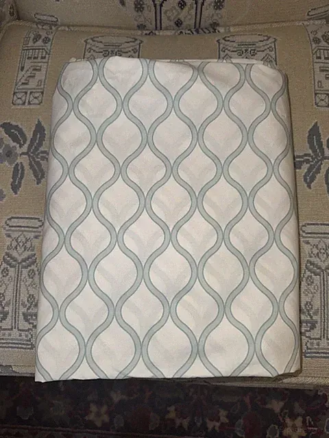 SFERRA White & Turquoise Duvet Comforter Cover TWIN 100% Egyptian Cotton Italy